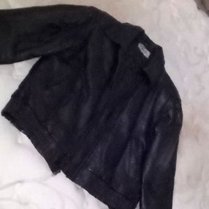 Biker leather jacket. Frondini Fashions, LG (size),Black
